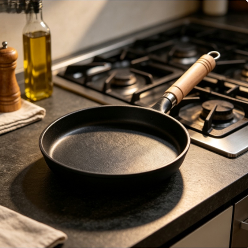 Cast Iron Skillet - 26cm Uncoated Cast Iron Skillet Non