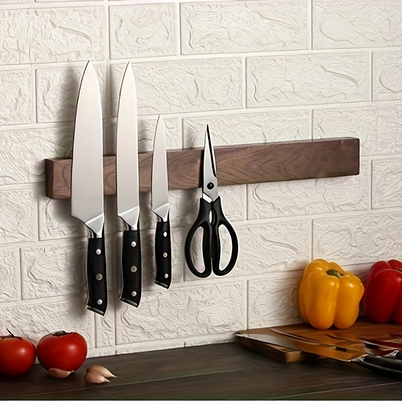 Magnetic Knife Strip - 1pc, 16inch Walnut Magnetic Knife Holder