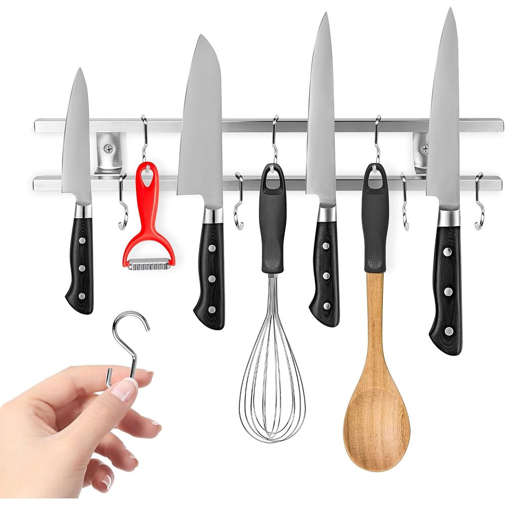 Magnetic Knife Strip - 16 Inch Stainless Steel Metal Magnetic