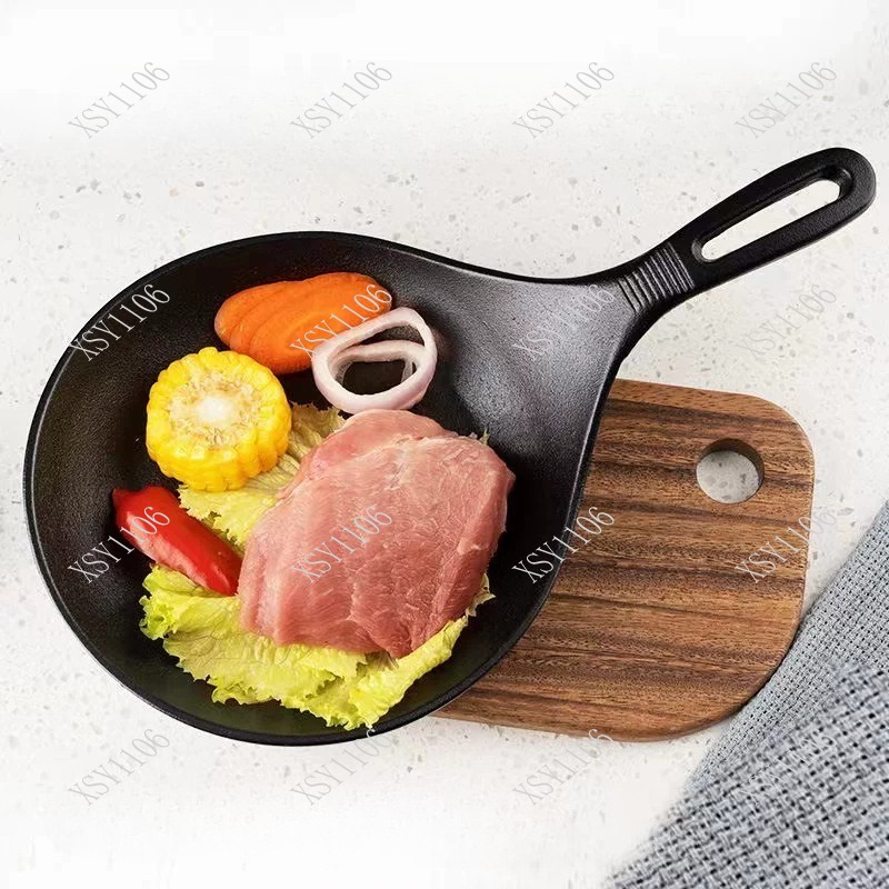 Cast Iron Skillet - Uncoated Cast Iron Frying Pan Long