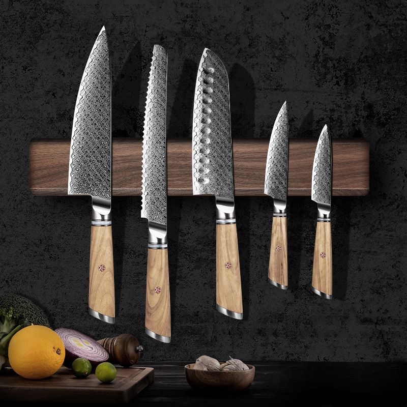 Magnetic Knife Strip - 40-46CM Strong Magnetic Knife Holder Walnut