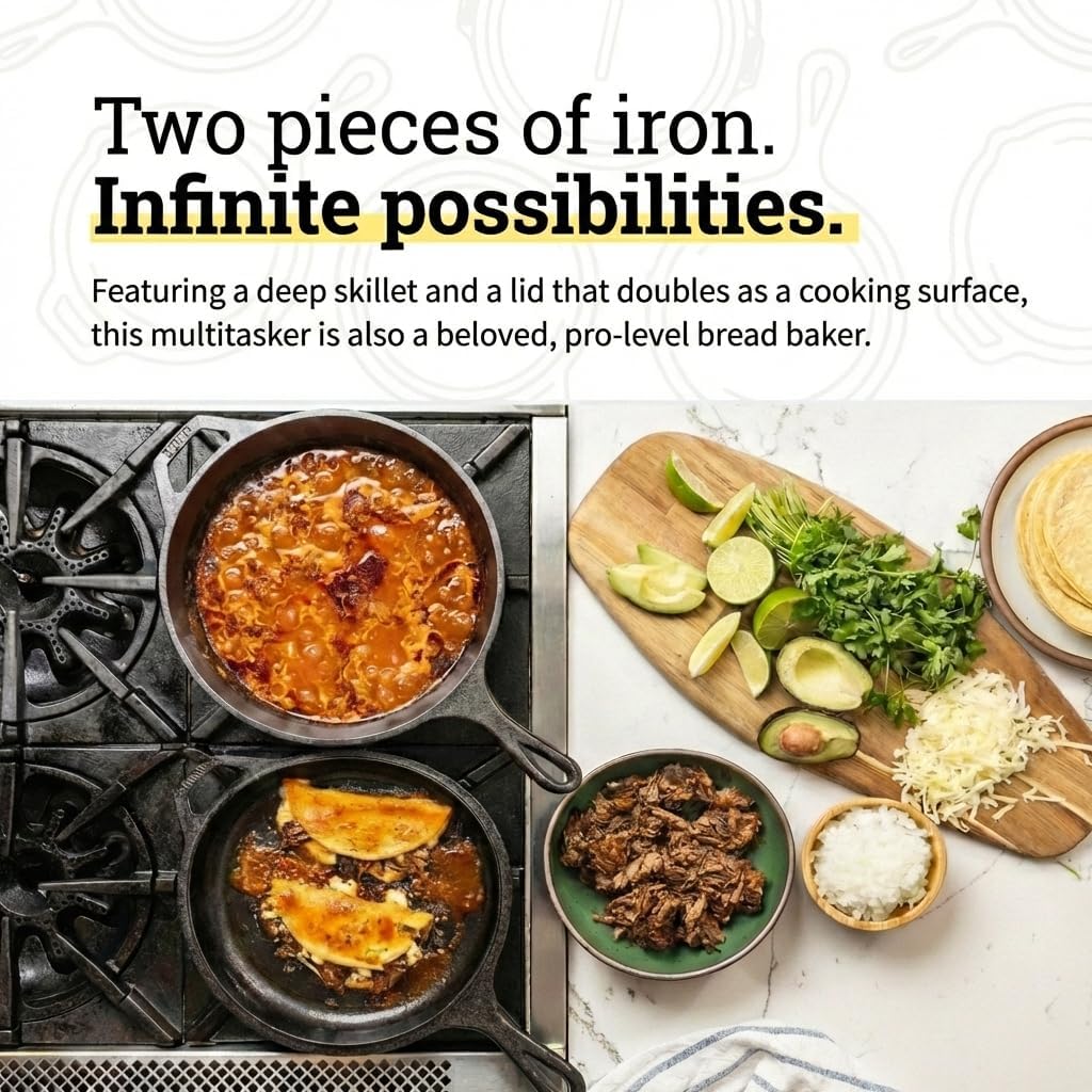 2-in-1 Cast Iron Cookware Set  - Cast Iron Skillet ulasan dan harga