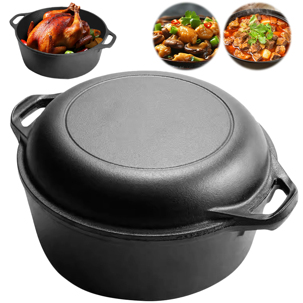 2 in 1 Cast Iron Dutch Oven Po - Cast Iron Skillet ulasan dan harga