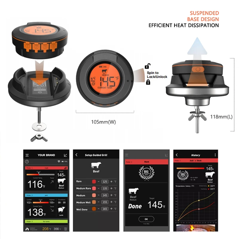 Bluetooth Thermometer Digital  - Kitchen Gadgets Under 500 ulasan dan harga