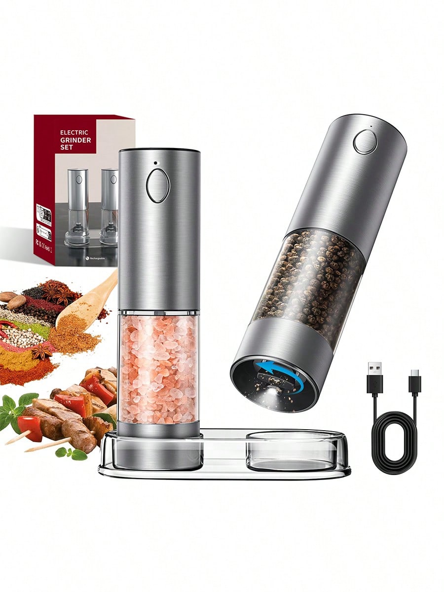 2-Piece Electric Salt Pepper G - Kitchen Gadgets Ideas ulasan dan harga