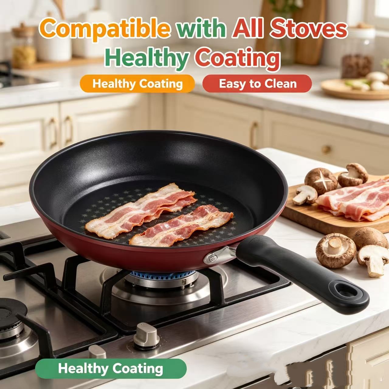 Premium Granite Non Stick Fryi - Cast Iron Skillet ulasan dan harga