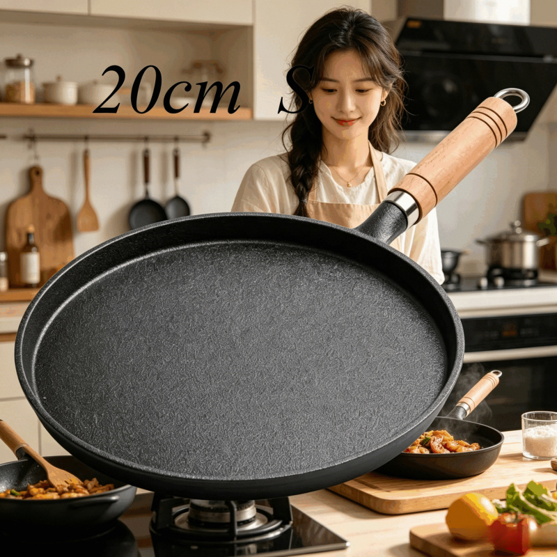 20cm Cast Iron Skillet Wooden  - Cast Iron Skillet ulasan dan harga